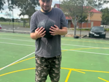 Man with disability in the playground