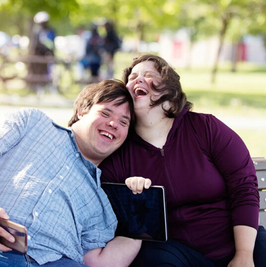 people with disabilities are happy together in the park